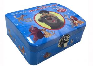 China Kids Toy Game Tin Box Disney Artwork Non - Toxic With Lock 130*110X40/45mmH on sale