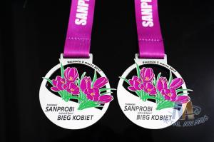 Quality Flower Logo Double Side Sports Metal Award Marathon Medals For Schools Environmental Friendly for sale