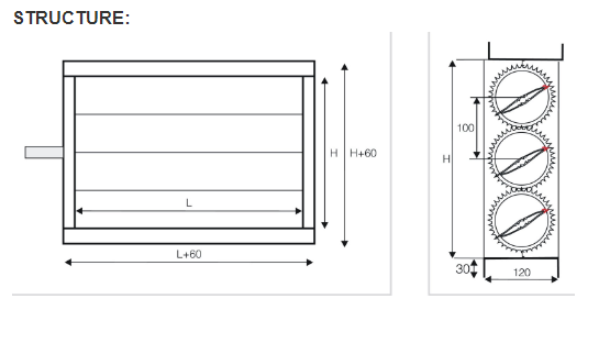Aluminum Manual Volume Air Control Dampers Rectangle Type For HVAC System
