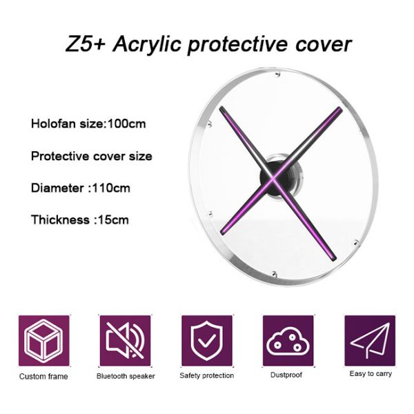 Dynamic LED Holographic 3D Projection Fan For Nightclubs And Shopping Malls 3D Visual Effects