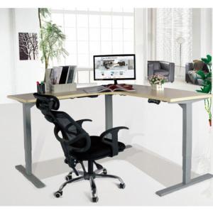 Ultra-Strong Triple Motor Standing Corner Desk L Shaped Height Adjustable Table