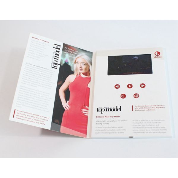 800 * 480 IPS All Angle LCD Video Brochure VR USB With 600mAh Lithium Battery