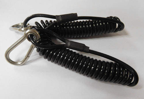 Custom size OEM produce direct from factory best black coil lanyard with snap