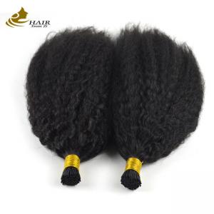 China Micro Loop Flat Prebonded Hair Extensions Kinky Straight Virgin Human Hair on sale