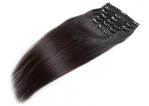 China No Tangle Clip In Natural Hair Extensions , Straight Clip In Hair Extensions on sale