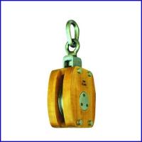 China B137 JIS Marine Wooden Block Single Sheave Pulley With Connected Link for sale