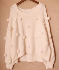 China Stockpapa Lovely White Casual Sweater Warm Crop Sweater For Ladies on sale