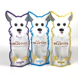 China Custom Resealable Plastic Zip Lock Dog Treats Packaging With Clear Window Soft Touch Plastic 3.5g Packs Mylar Bags  on sale