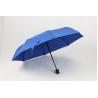 21 inch royal blue auto open close umbrella with black rubber coating plastic handle for sale