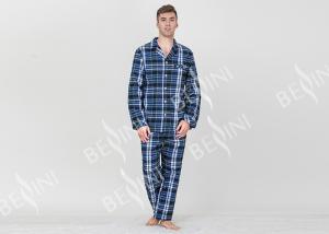 Quality Classic Mens Luxury Sleepwear Woven Cotton Brushed Twill Reverse Collar Shirt for sale