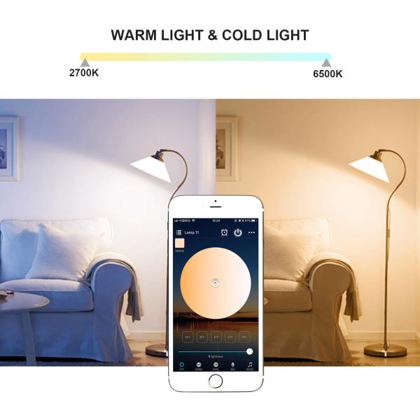 Smart Light Bulbs Bluetooth Voice Control DIY Color And Brightness