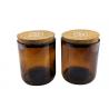 Decorative Amber Candle Holder Glass Candle Jars With Cork Lid For Candle Making for sale