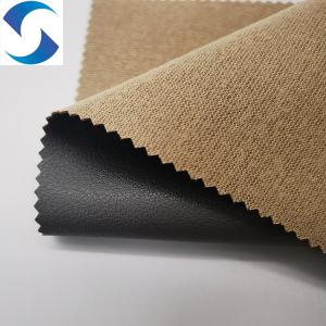 China Customize Polyester Brushed Faux Leather Fabric 75gsm Brown Packing 25-50M/Roll on sale