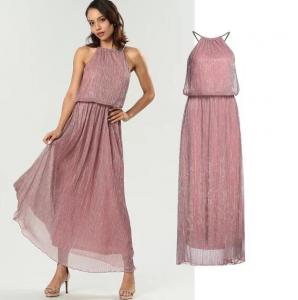 China 2019 new fashion ladies dress womens Metallic Shimmer Maxi Dress party dress on sale