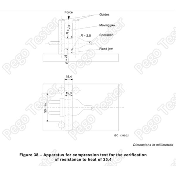Compression Test Apparatus Electric Socket Tester Stainless Steel IEC60884-1 Figure 38