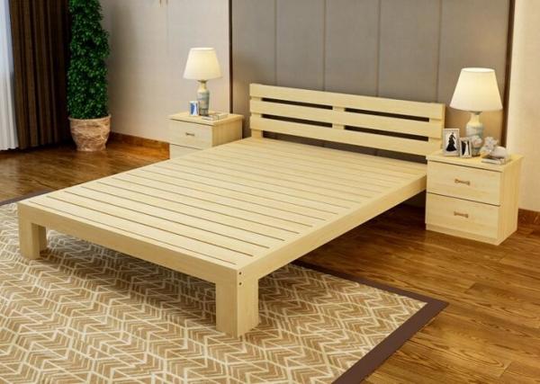 Buy Economic Family Oak Double Bed Frame , Solid Cherry Full Size Wood Bed Frame at wholesale prices
