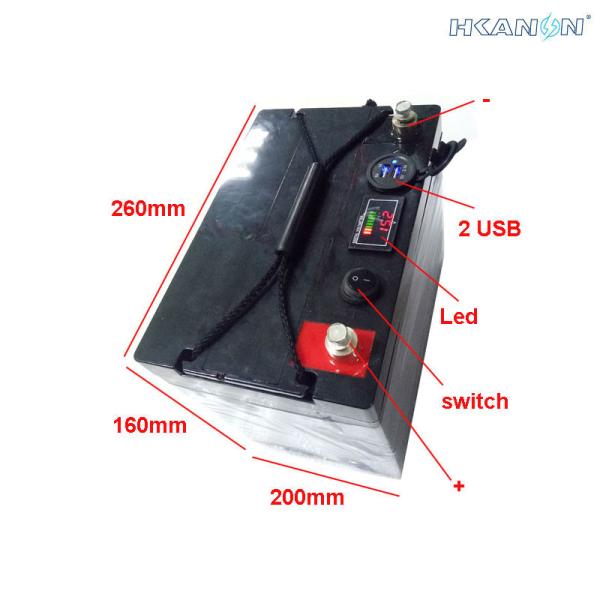 Small 12v Rechargeable Battery Pack Easy Carry IP65 Waterproof Plastic Box