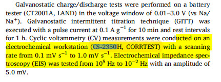 Energy / Battery Testing Potentiostat Galvanostat CS2350M