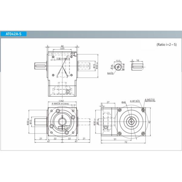 At042 At060 At085 At110 Size Precision Bevel Gear Steering Box Commutator