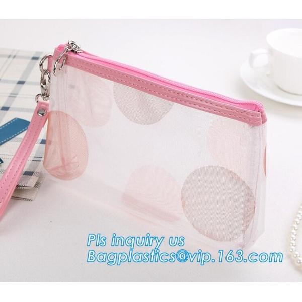 gift promotional hot Selling low price special purpose man women mesh cosmetic bag purse, Women mesh Make Up Bag Cosmeti