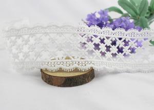 China Vintage Delicate Crochet Floral Lace Trim 100 % Cotton For Bridal Veil / Baby's Shirt on sale
