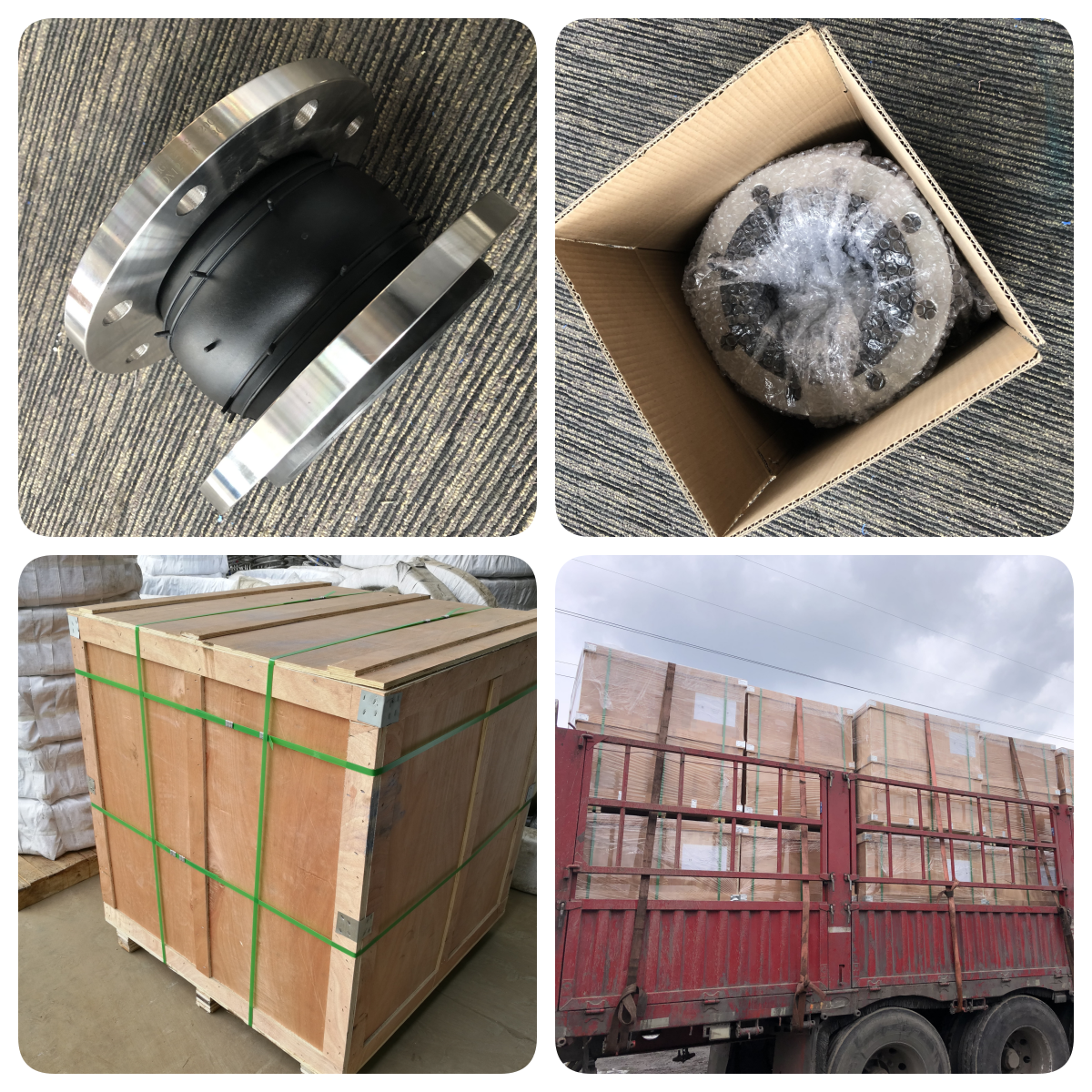 4 Inch Rubber Expansion Joint Neoprene Flexible Joints Built-In Nylon Cord Stainless Steel Reinforcement