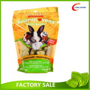 Doypack Rabbit Plastic Pet Food Bag, Gusset Bottom Pet Food Pouches With Zip Lock