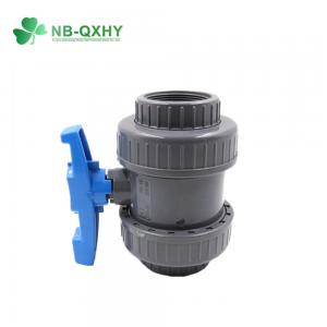 China Water Supply PVC Ball Valve Nominal Pressure Pn10 Double Union UPVC Plastic Durable on sale