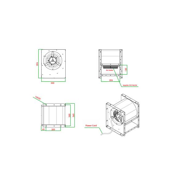 OBM AC Didw Radial Double Inlet Centrifugal Fan 220V 380V