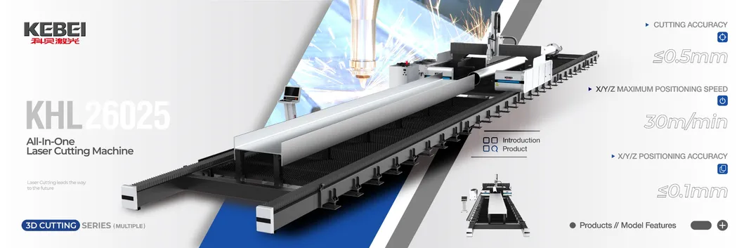 High Power H-Beam Laser Cutting Machine for Cutting Holes Marking Beveling