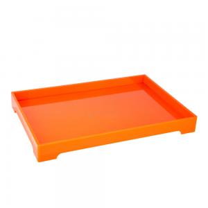 Custom orange  pmma acrylic decorative trays manufacturer for hotel supply