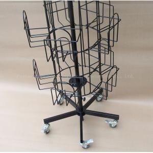 524mm Length 1708mm Height Rotating Literature Rack , Spinner Book Rack 360