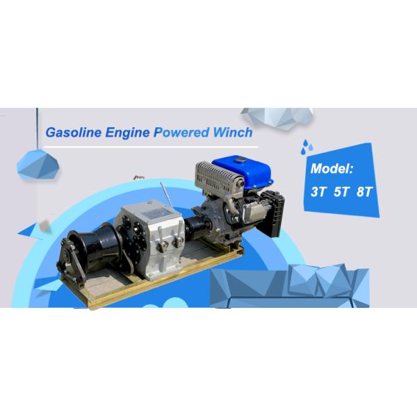 8 Ton Single Drum Gasoline Engine Powered Winch Cable Winch Puller