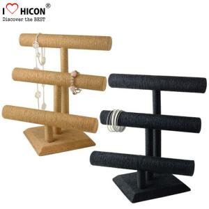 Quality Retail Shop Fashion Accessories Display Stand 3-layer Wood Tabletop Sliver Bracelet Display Stand for sale
