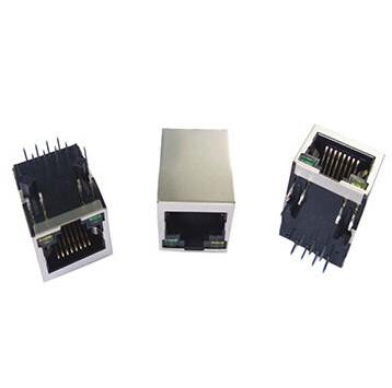 Buy PCB Jack 1- port RJ45 Connector with LED 8 pin Shielded and Through Hole Plug at wholesale prices