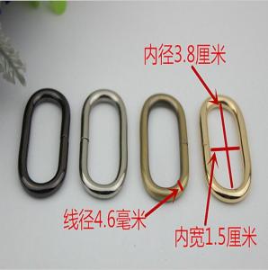 China Durable high quality handbag metal 38 mm iron wire oval ring for webbing on sale