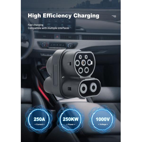 CCS1 to CCS2 Adapter Connector for EV Car with Security Function Replace/Repair and Antiflaming Fireproof Rubber Hose