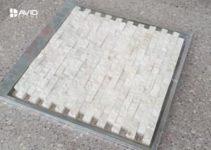 China Decorative Marfil Marble Mosaic Wall Tiles For Bathroom / Kitchen Mildew Proof on sale