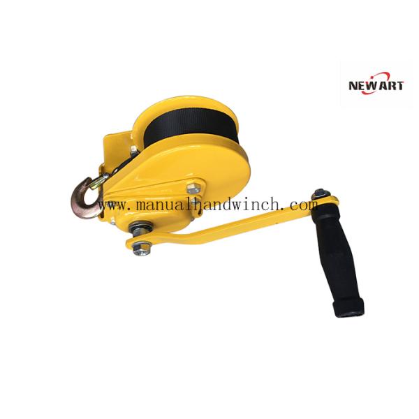 Small Trailer Boat Manual Hand Winch 1200 Lb Automatic Brake Yellow Plated Manual Winch Pulling