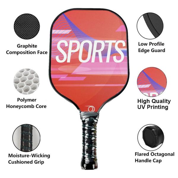 Pickle Padel Set Pickelball Requet Edge Guard Carbon Fiber Paddle With Ball In Bag