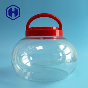 Quality 3740ml 126oz Large Pickle Round PET Plastic Jar With Lid And Handle Gift Packaging for sale