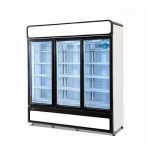 Quality Supermarket frozen food 3 glass door industrial upright freezer for sale