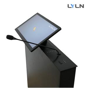 China Motorized Retractable Screen with Built-In Foldable Function Integrated With Gooseneck Microphone on sale