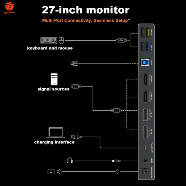 27 Inch UHD Resolution TF Gaming All-in-One Computer Monitor, 4K IPS Panel 144Hz with Fixed Bracket