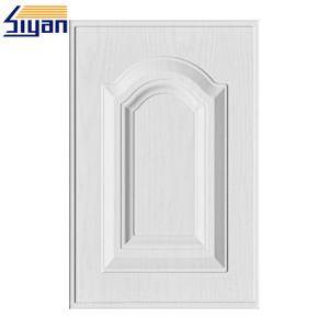 Quality PVC Film MDF Kitchen Cabinet Doors Replacement With White Solid Color for sale