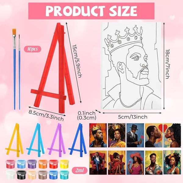 OEM African Pre Drawn Canvas Set With Easel For Adults Beginners Family Sip
