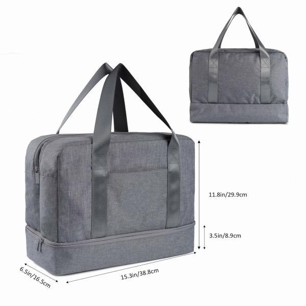 Gym Tote With Shoe Compartment Dry Wet Depart Design Blue Color PE Lining