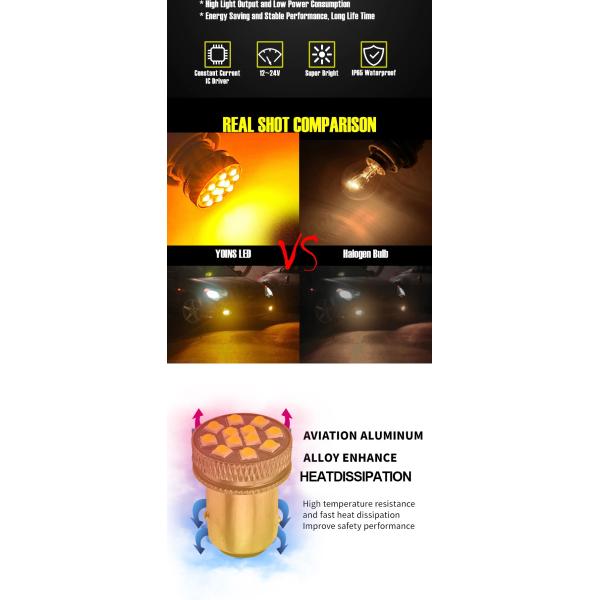 1156 LED Brake Turn Indicators Ultimate Solution for Turn Signal Function LED Bulb 1156 W21/5W 1157 BAY15D P21/5W LED