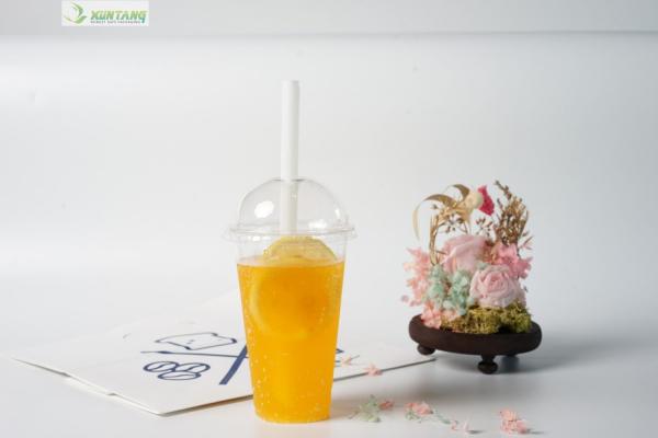 12x210mm Pointed Plant Based Plastic Straws With Paper Wrap Beverage Stores