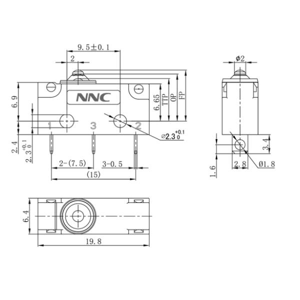 NNC Waterproof Microswitch NL Series with different kinds of lever High-Speed and Accurate Switch for Industrial Automation